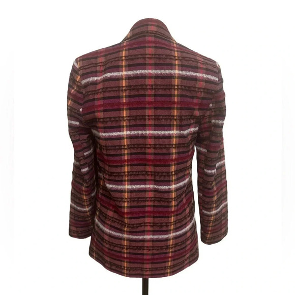 Topshop Madras Plaid Fringe Blazer Jacket. Size  2 - Picture 3 of 8
